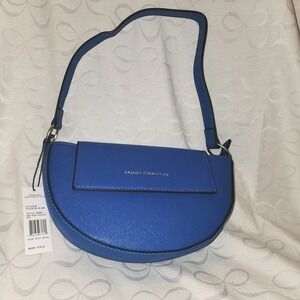 French Connection Nina Blue Moon Shoulder Bag NWT Crescent Y2K Faux‎ Leather